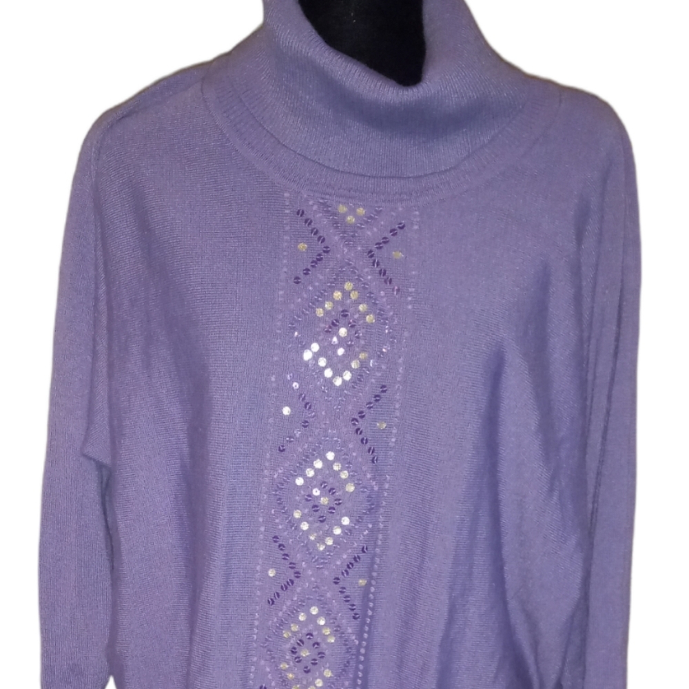 Alfred Dunner purple beaded sweater 2xl